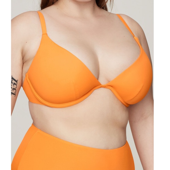 NWT CUUP Plunge Swim Bikini Top Nectar - Picture 6 of 7